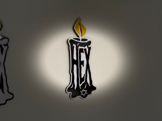 The Witches Mark layered acrylic wall sign with candle sigil design — photo 2