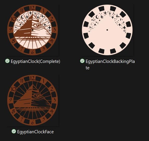 Egyptian Pyramid Eye Clock production-ready laser file