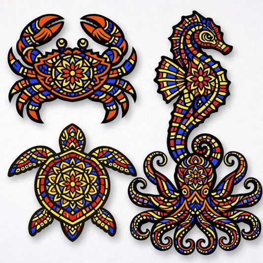 Mandala Sea Creatures digital file preview