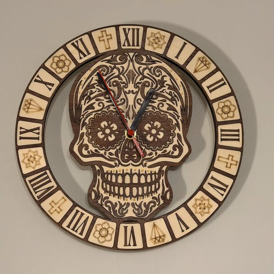 Sugar Skull Clock digital file preview