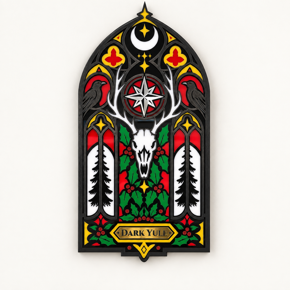 Merry Hexmas gothic Christmas collection featuring the Dark Yule wall hanging