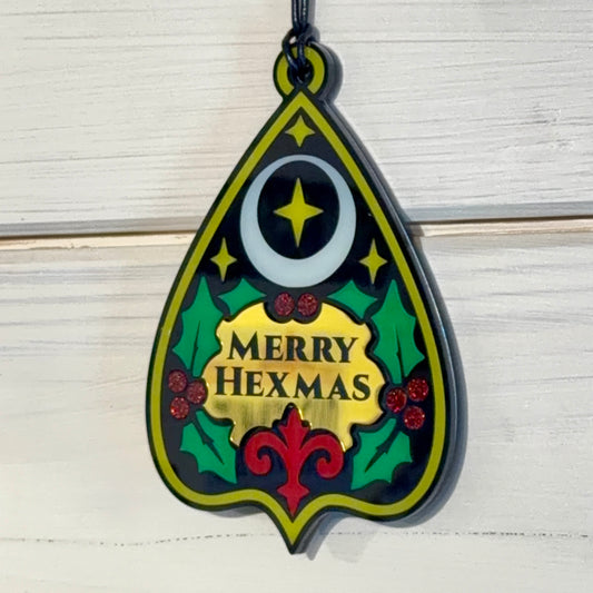 Merry Hexmas Ouija Planchette Ornament
