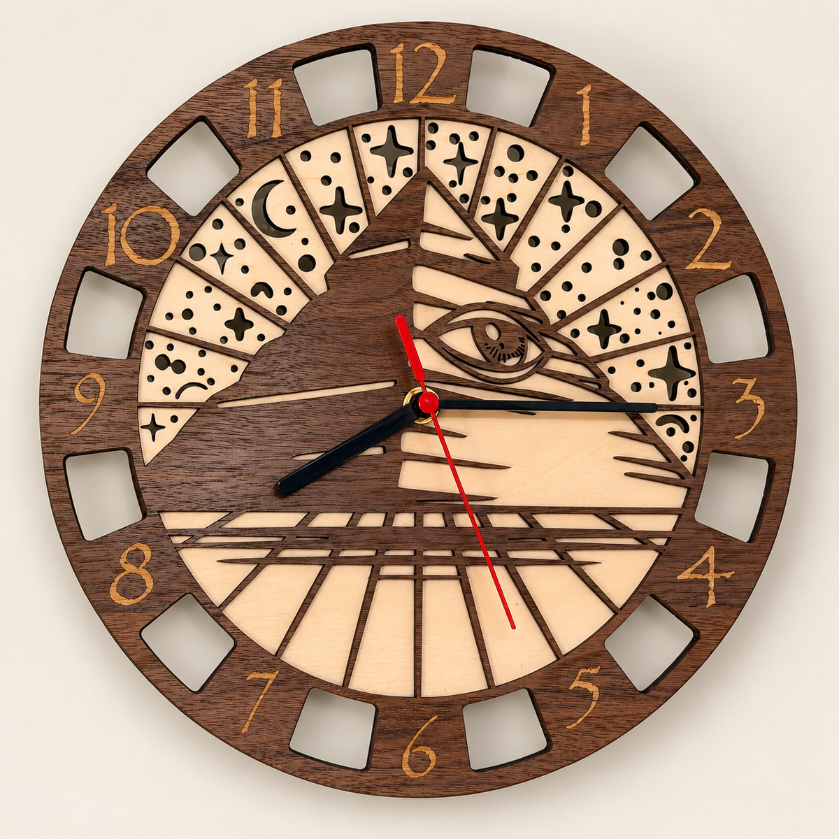 Osiris Horizon Clock – Mystical Pyramid & Eye of Horus Timekeeper