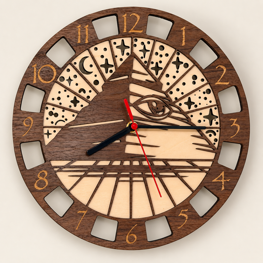 Osiris Horizon Clock – Mystical Pyramid & Eye of Horus Timekeeper