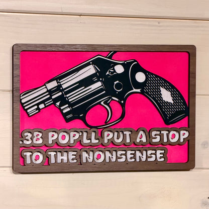 Full layered wooden wall sign displayed against a light wall