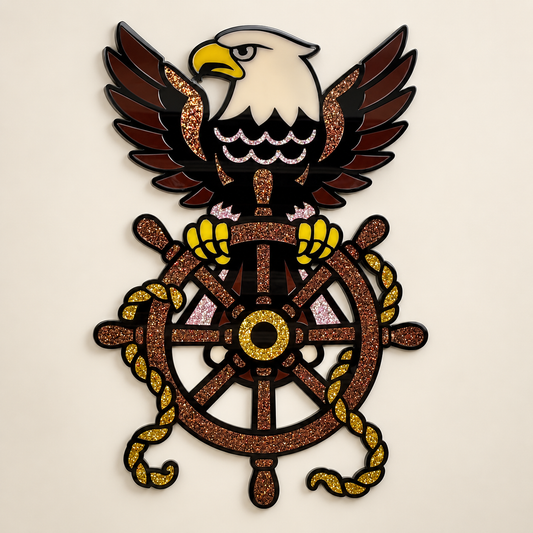 Wings of the Helm — Laser-Cut Acrylic Wall Hanging