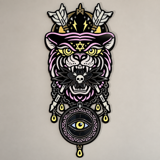 All-Seeing Bear Relic – Layered Acrylic Wall Sigil
