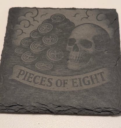 Relics of the Old World engraved slate coaster set with holder — photo 5
