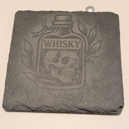 Sinister Spirits engraved slate coaster set with holder — photo 6