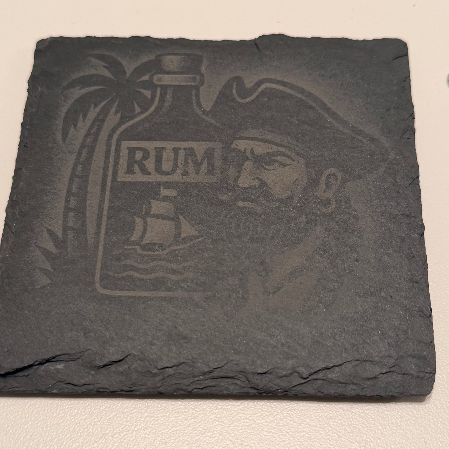 The Sinister Spirits Collection – Engraved Slate Coaster Quartet (with Holder)