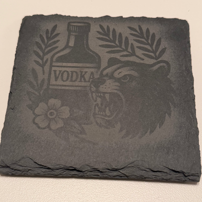 Sinister Spirits engraved slate coaster set with holder — photo 4