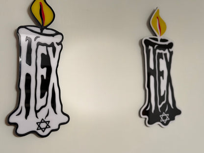 The Witches Mark layered acrylic wall sign with candle sigil design — photo 1