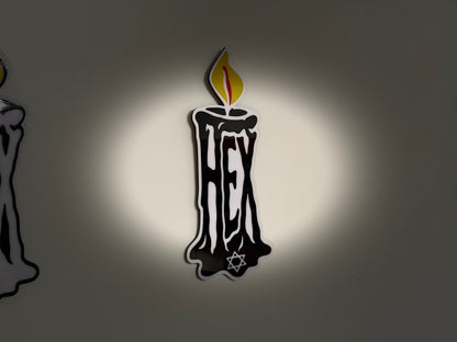 The Witches Mark layered acrylic wall sign with candle sigil design — photo 2