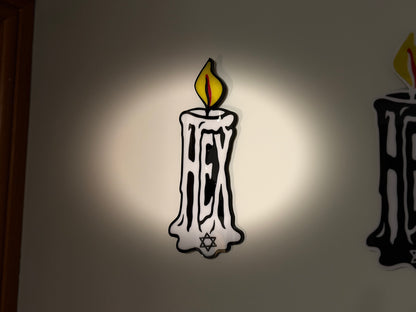 The Witches Mark layered acrylic wall sign with candle sigil design — photo 3