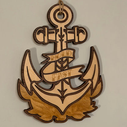 Hold Fast anchor tattoo-style hanging charm — photo 1