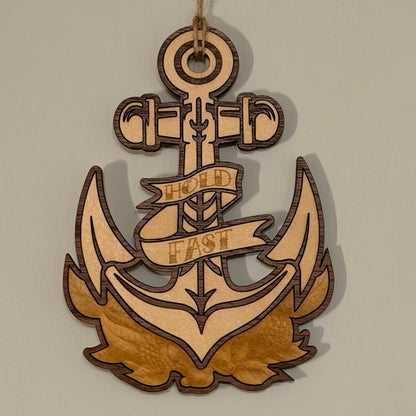Hold Fast anchor tattoo-style hanging charm — photo 3