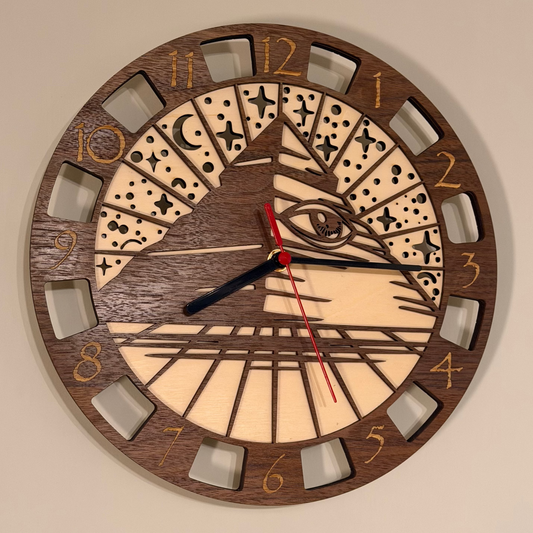 Osiris Horizon Clock – Mystical Pyramid & Eye of Horus Timekeeper
