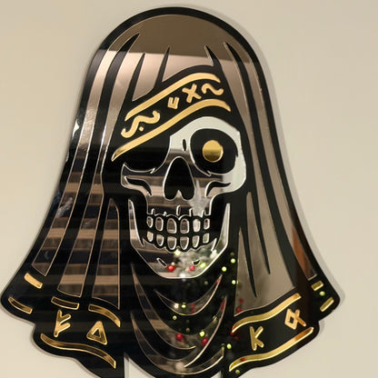 Veiled Skull tri-tone mirror acrylic occult wall art — photo 5