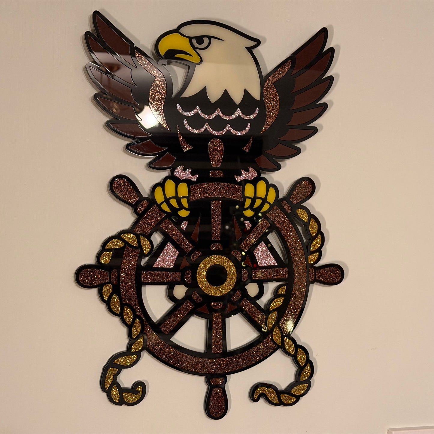 Wings of the Helm — Laser-Cut Acrylic Wall Hanging
