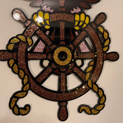 Wings of the Helm layered acrylic wall hanging with eagle and ship's wheel — photo 6