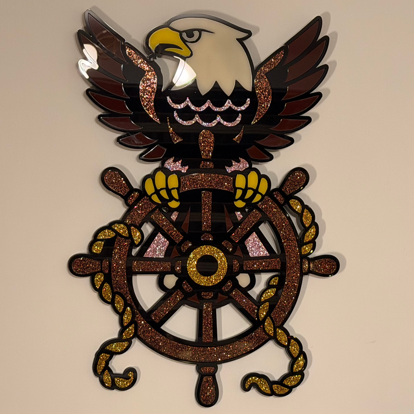 Wings of the Helm — Laser-Cut Acrylic Wall Hanging