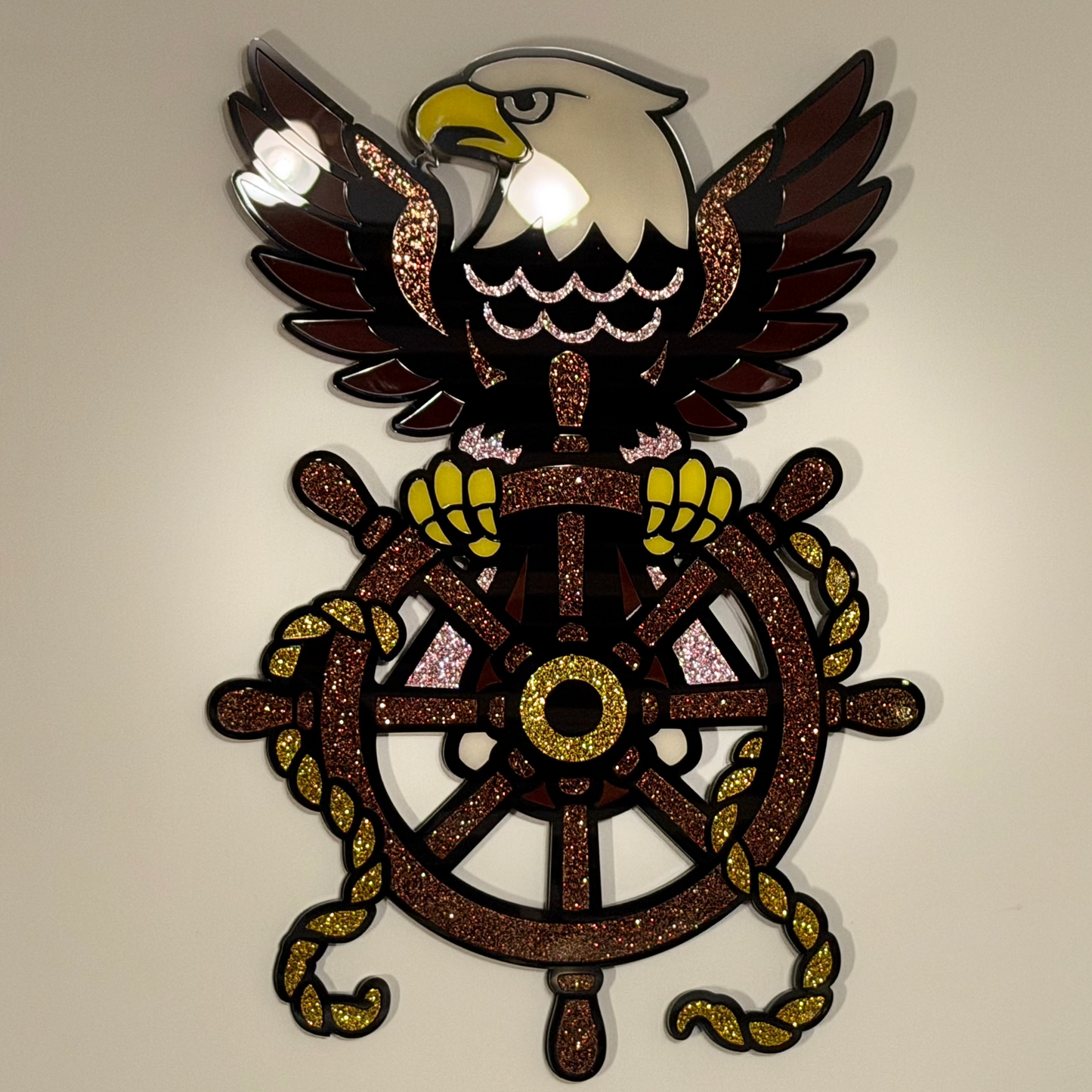 Wings of the Helm — Laser-Cut Acrylic Wall Hanging