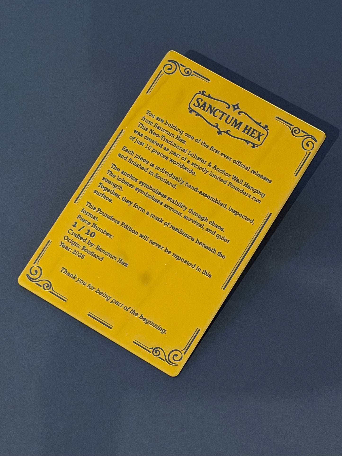 Neo‑Traditional Lobster & Anchor Wall Hanging – Founders Edition