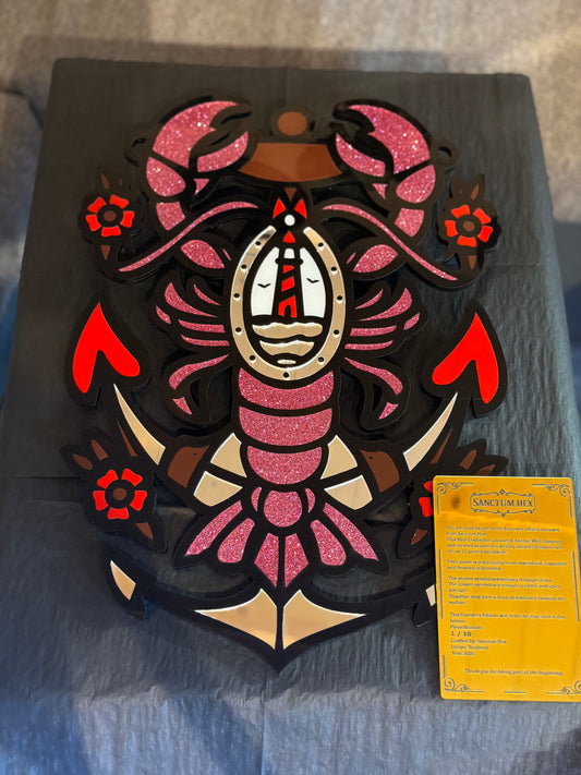 Neo‑Traditional Lobster & Anchor Wall Hanging – Founders Edition