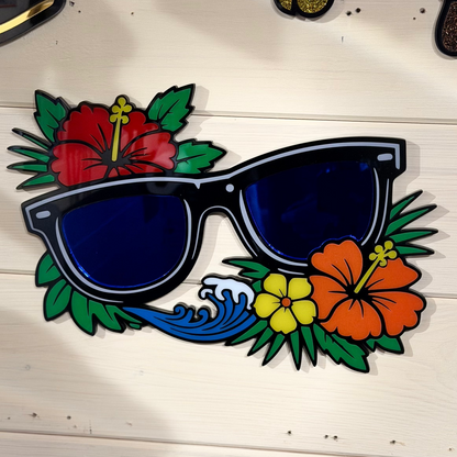 Vacay Vibes tropical tattoo-inspired sunglasses wall art — photo 6