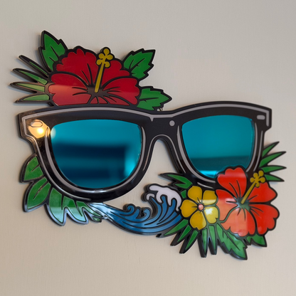 Vacay Vibes tropical tattoo-inspired sunglasses wall art — photo 1
