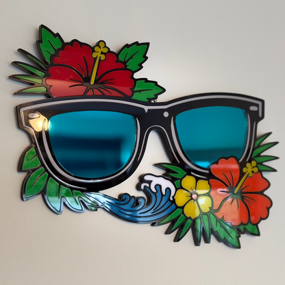 Vacay Vibes tropical tattoo-inspired sunglasses wall art — photo 2