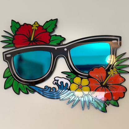 Vacay Vibes tropical tattoo-inspired sunglasses wall art — photo 4