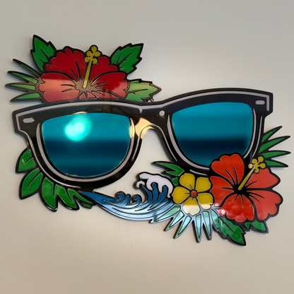 Vacay Vibes tropical tattoo-inspired sunglasses wall art — photo 7