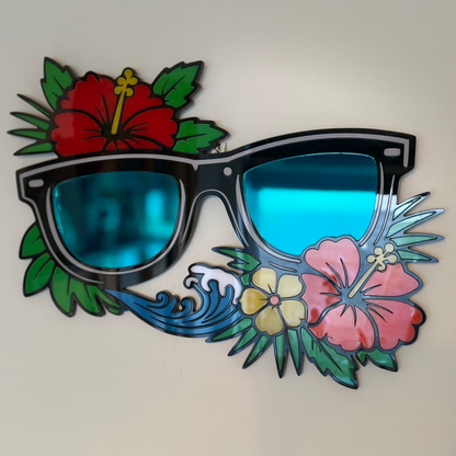 Vacay Vibes tropical tattoo-inspired sunglasses wall art — photo 8