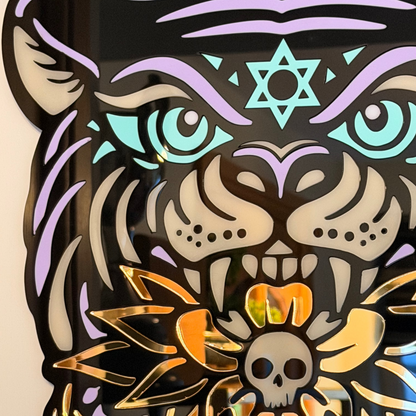 All-Seeing Bear Relic layered acrylic wall sigil, handmade in Scotland — photo 3