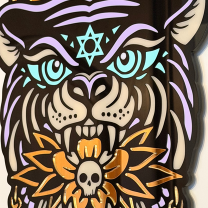 All-Seeing Bear Relic layered acrylic wall sigil, handmade in Scotland — photo 4