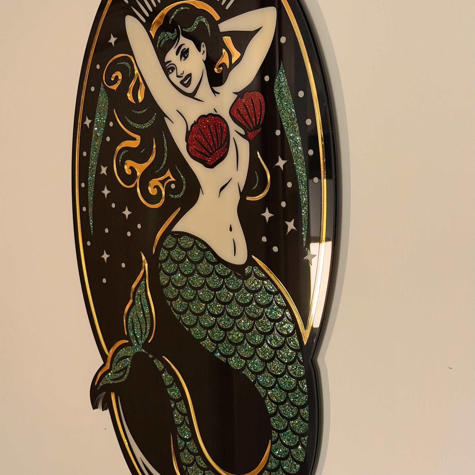 Moonlit Siren Relic – Neo-Traditional Mermaid Acrylic Wall Art — product photo 5