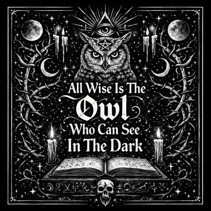 Detail of the engraved illustration for All Wise Owl — Framed Esoteric Art