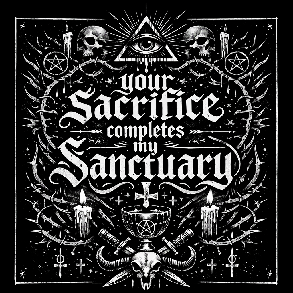 Detail of the engraved illustration for Sanctuary — Framed Esoteric Art