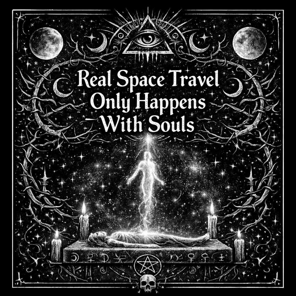 Detail of the engraved illustration for Real Space Travel — Framed Esoteric Art