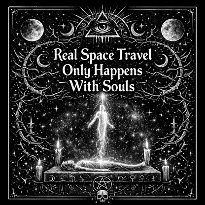 Detail of the engraved illustration for Real Space Travel — Framed Esoteric Art