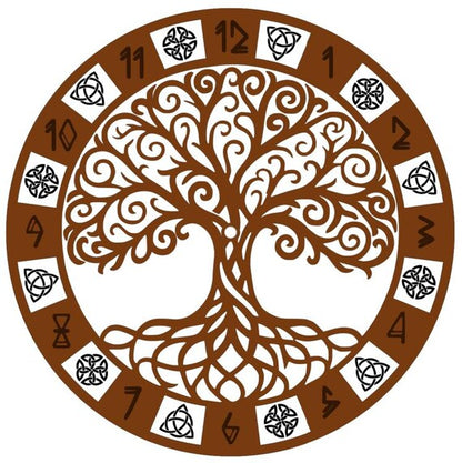 Norse Tree of Life Clock laser cutting file details