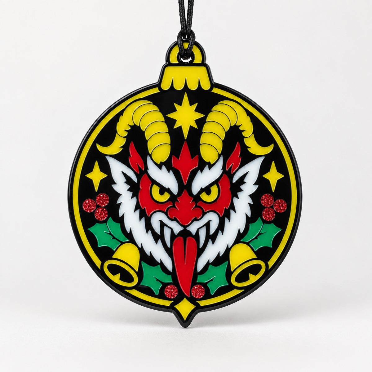Merry Hexmas Krampus ornament on a clean light background
