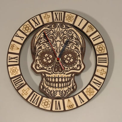Sugar Skull Clock digital file preview