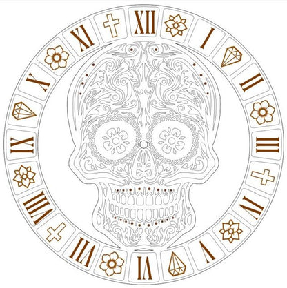 Sugar Skull Clock production-ready laser file